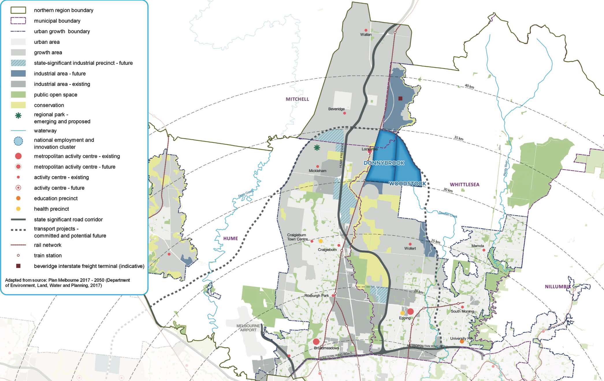 Donnybrook-Woodstock Precinct Structure Plan – Location map